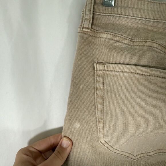 Free People Jeans Women's 26 Tan Denim Button Fly Raw Hem Skinny Jeans - Picture 11 of 11